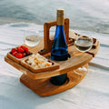 Dionara - Sammenklappeligt træ picnicbord med vinholder