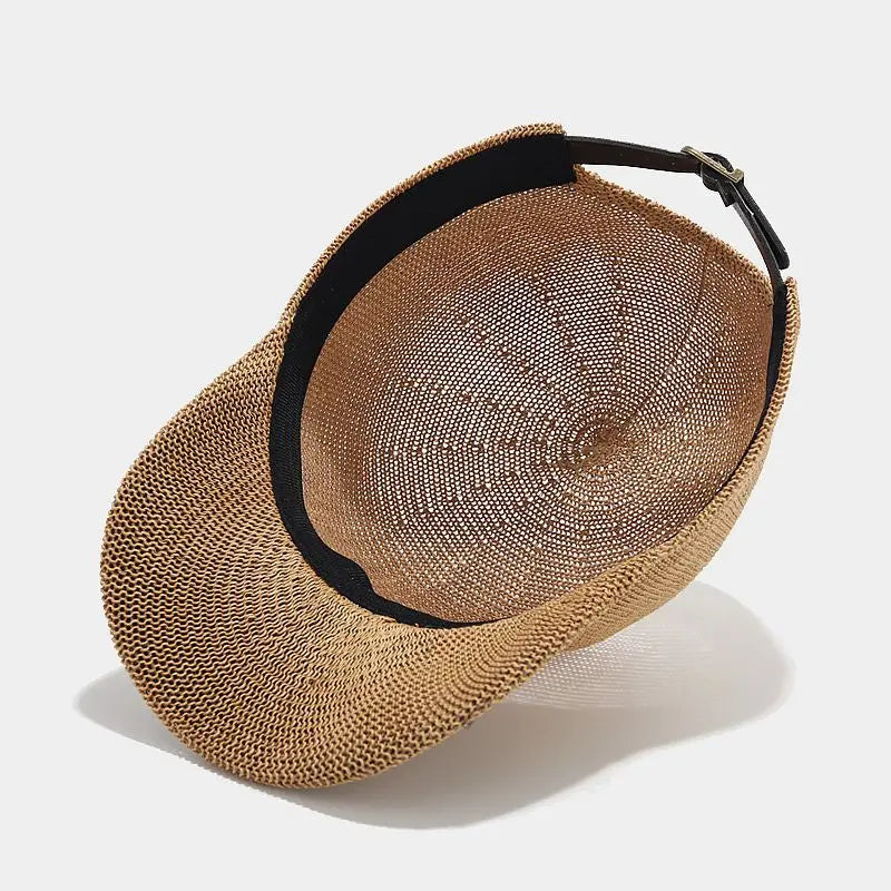 Trendig Flätad Solhatt med Bred Brätte - SunWeave Stil