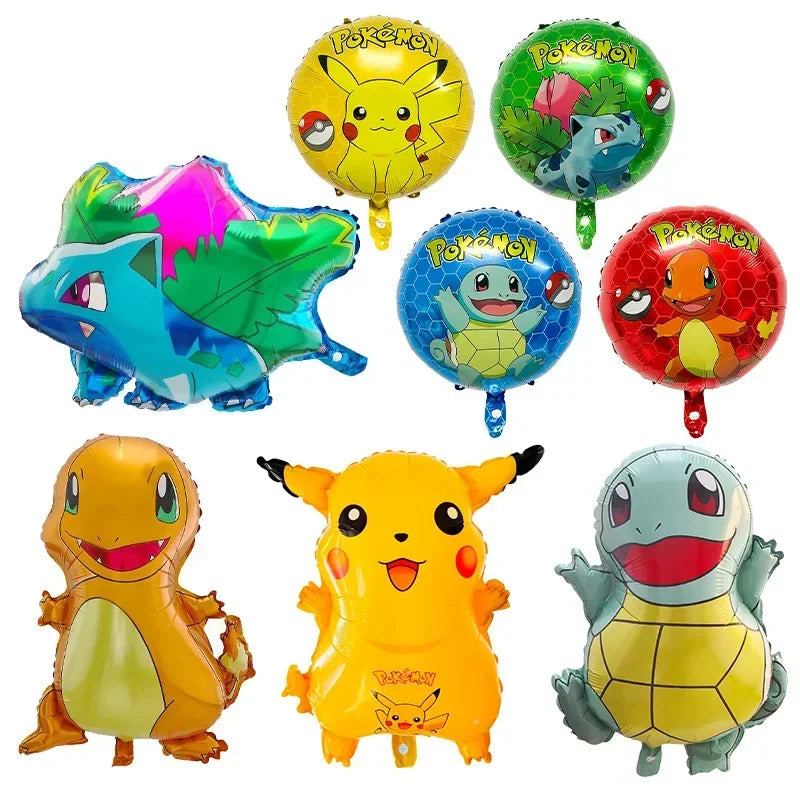 Pikachu och Charmander Aluminiumballonger – Partydekoration för Pokémon-fans