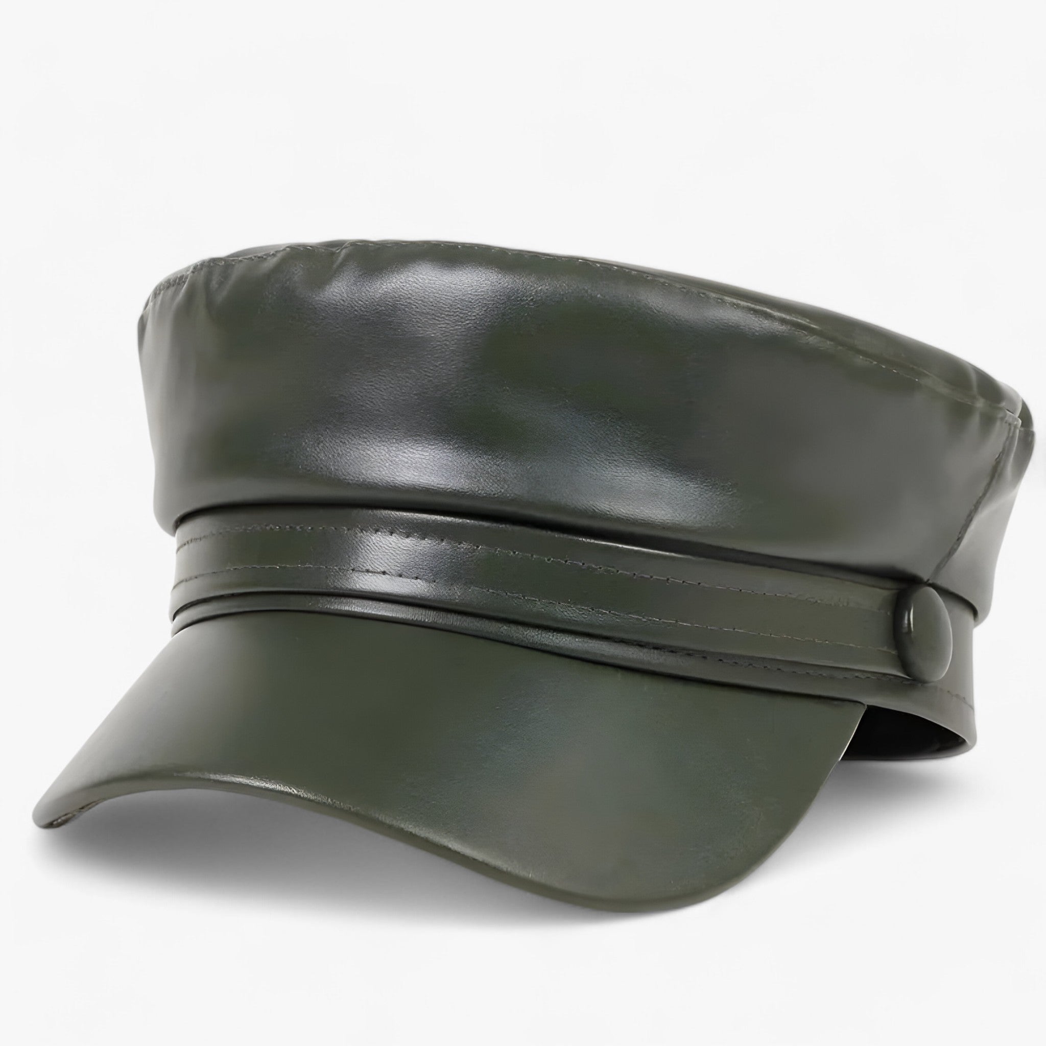 Oktagonalt Dam Flat Cap i PU-läder – Valence