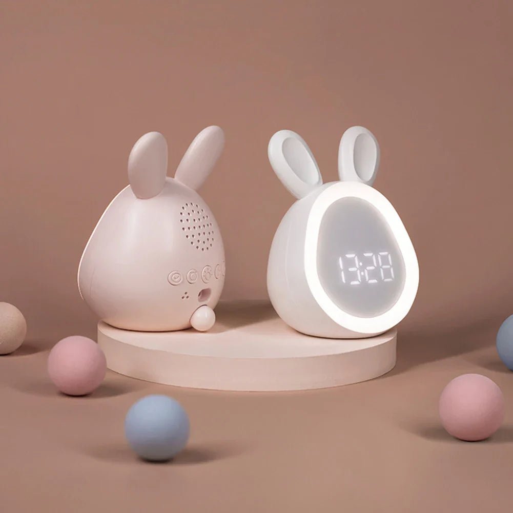 Kaninformad barnens väckarklocka med LED-nattljus - BunniGlow