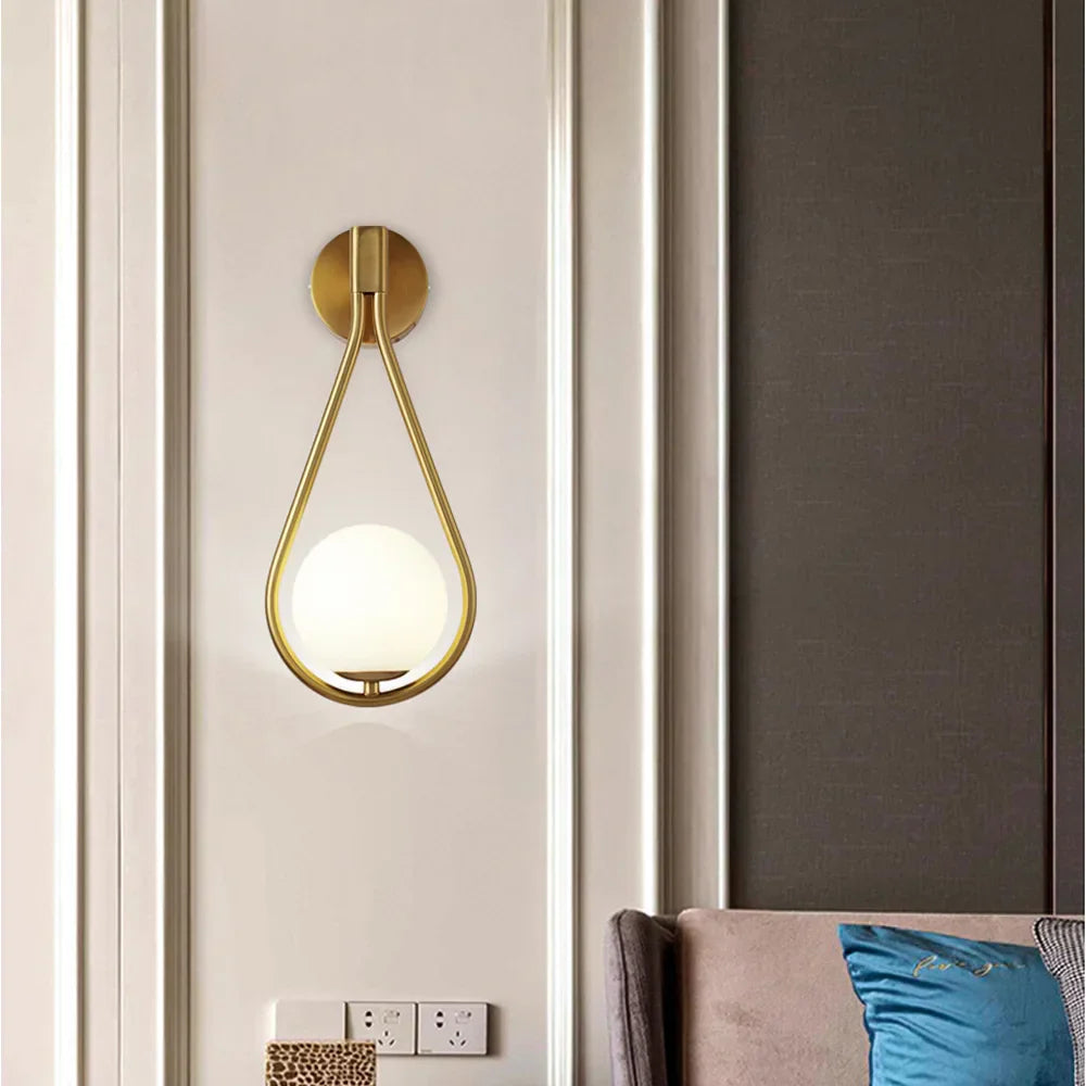 LumiSphere G9 LED Vägglampa | Modern väggsconces i frostat glas för sovrum, balkonger och hallar