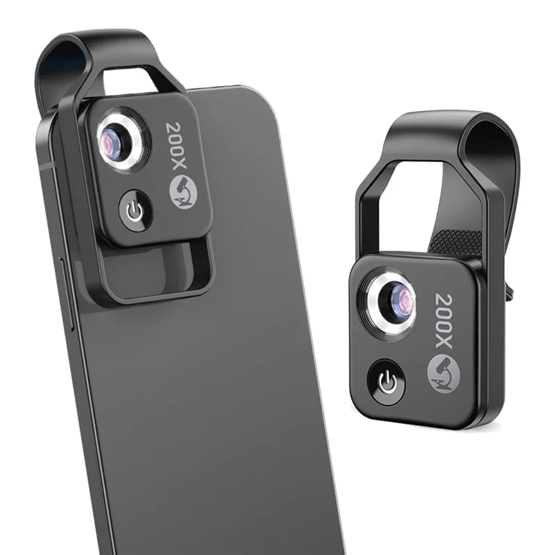 VisionScope Mobil Mikroskop | Högupplöst 200x Klippobjektiv för Smartphones
