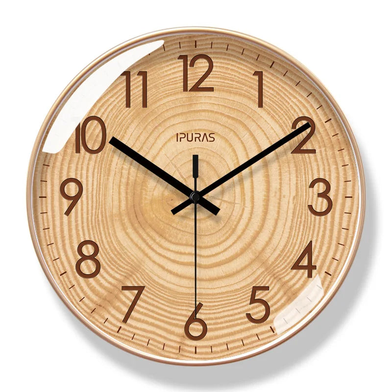 TimeWisp Trä Väggklocka – Tyst och Stilren Tidsmätare