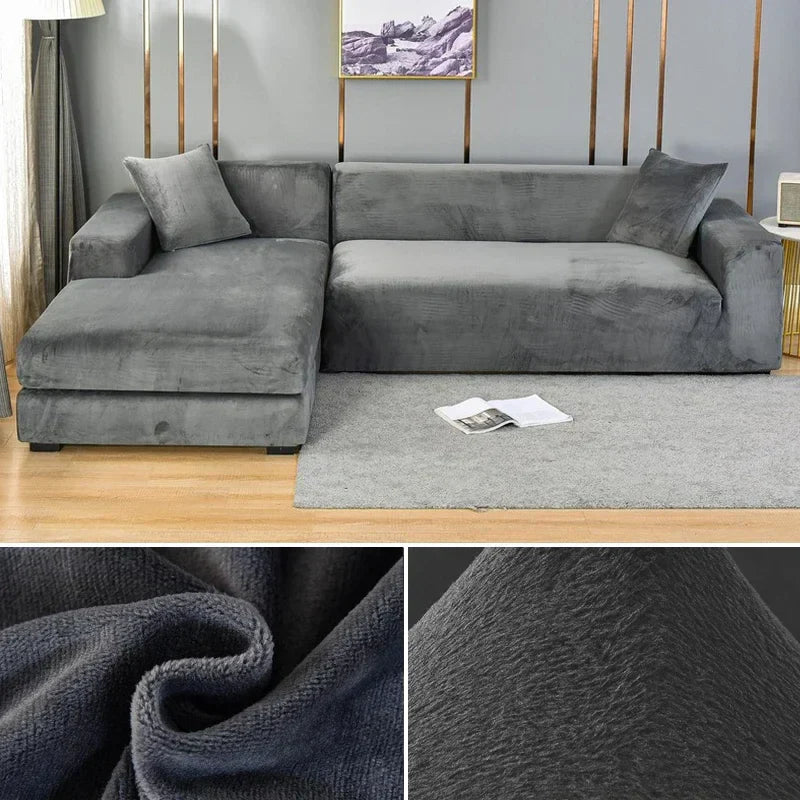 Stretch Sammet Sofföverdrag med Lyxig Finish – Sofina