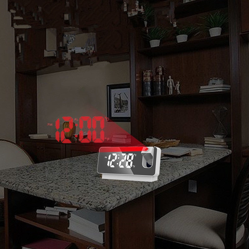 PrestigeRise Smart Alarmklocka | 180° Tidsprojektion, Dubbelalarm & USB Laddningshub
