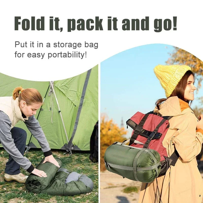 Ultralätt 4-säsongs sovsäck – Varm och vattentät för utomhusäventyr och camping