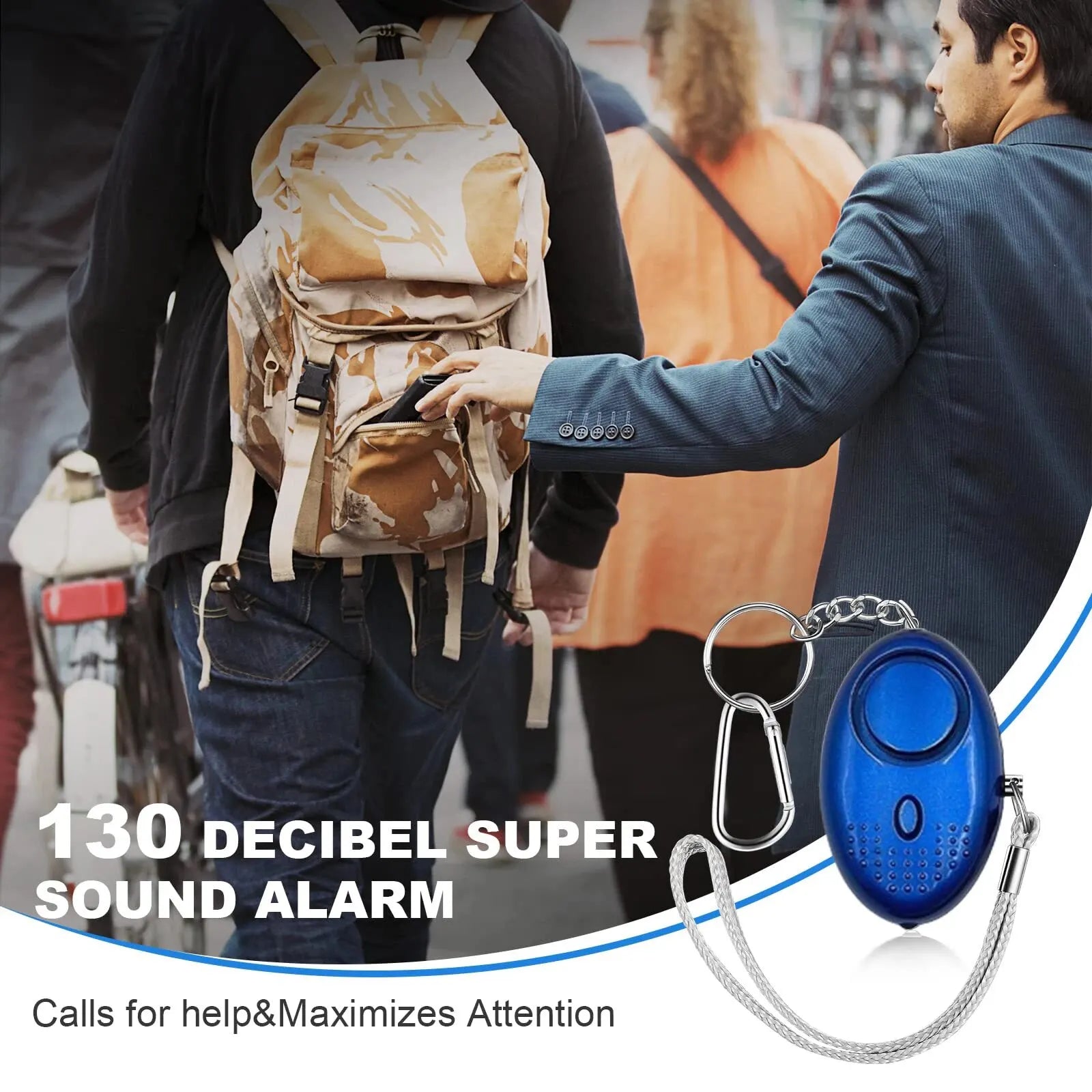 Personlig Säkerhetslarm med LED-lampa (130 dB) – SafeSound