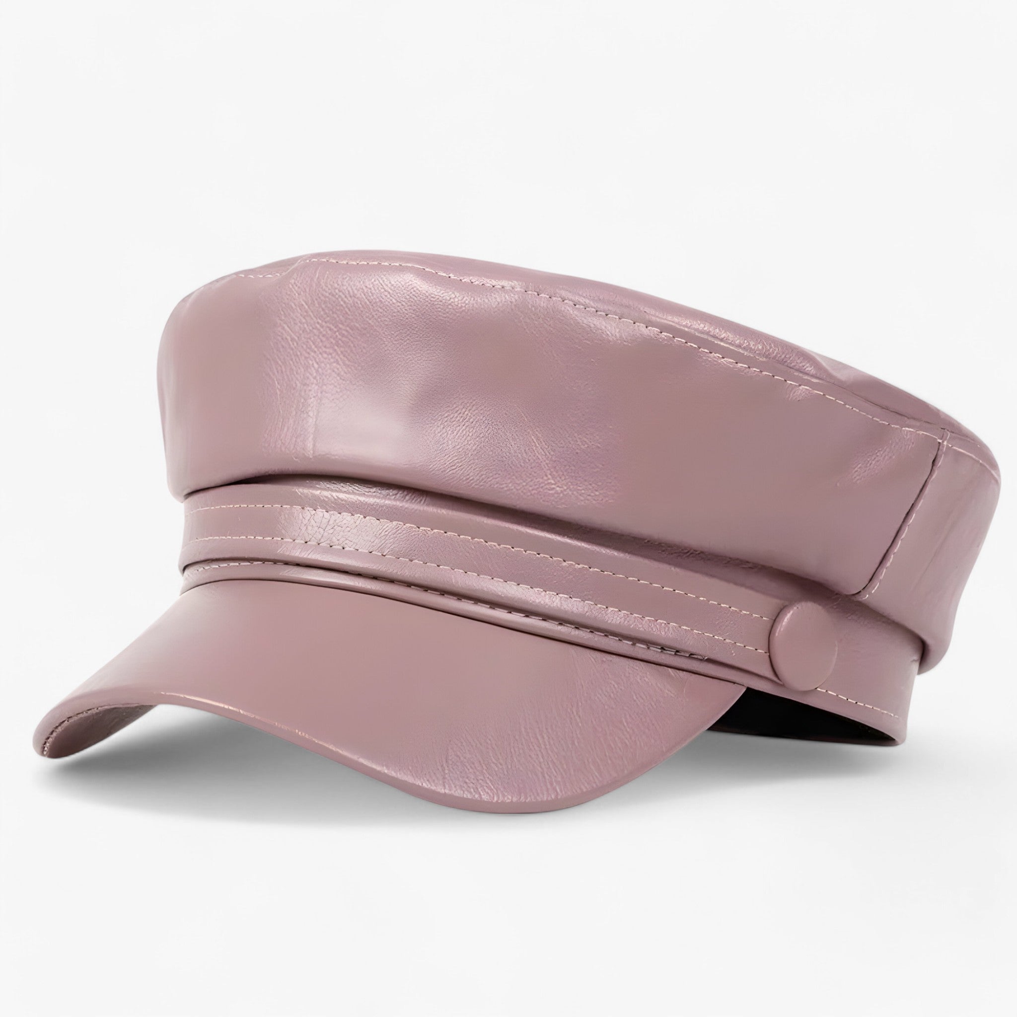 Oktagonalt Dam Flat Cap i PU-läder – Valence
