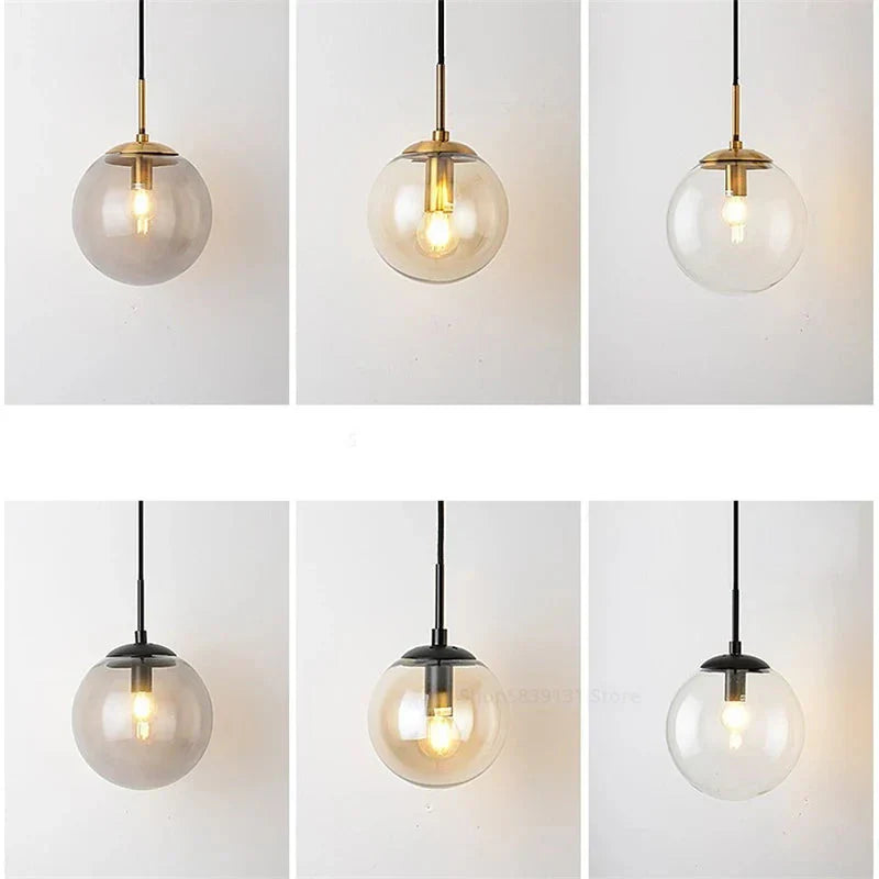 GlacioGlow Retro Glasboll Vägglampa | Elegant postmodern sänglampa för varmt atmosfäriskt ljus