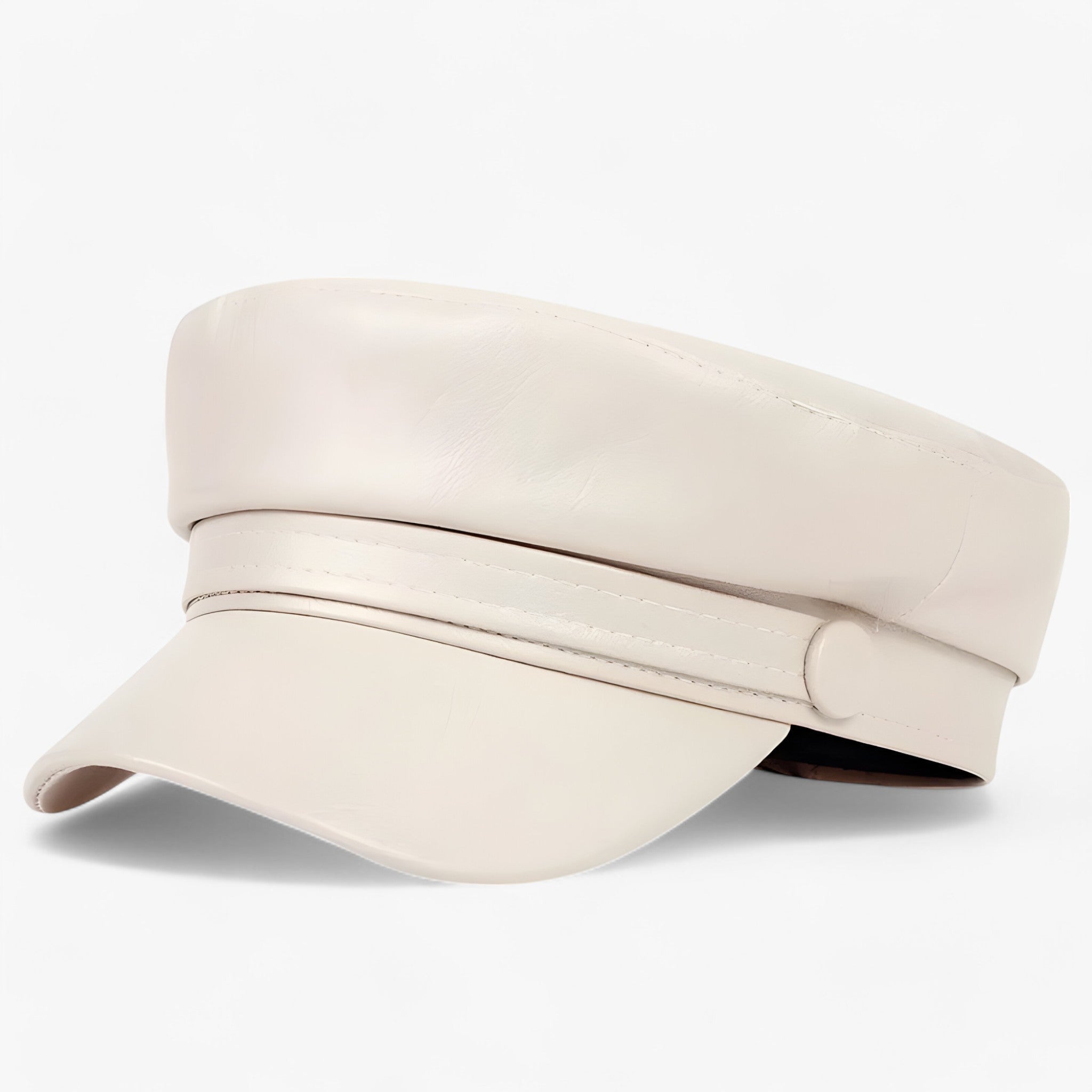 Oktagonalt Dam Flat Cap i PU-läder – Valence