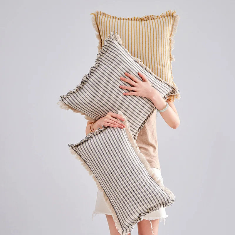 Jacquard Kuddöverdrag med Fransar – Tidlös och Bekväm