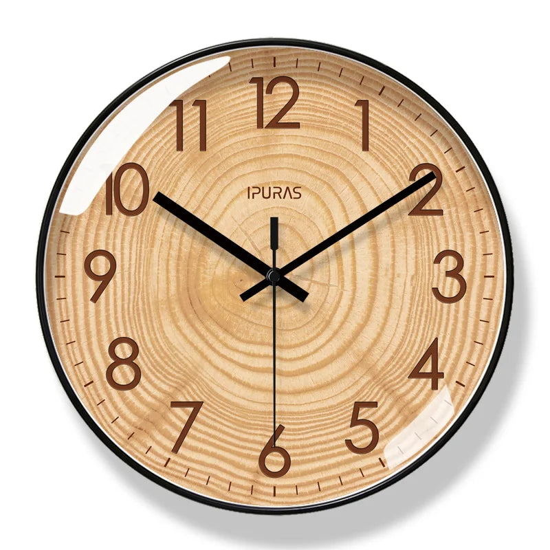 TimeWisp Trä Väggklocka – Tyst och Stilren Tidsmätare
