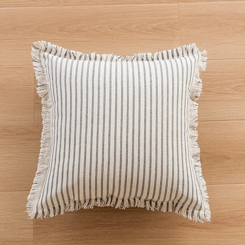 Jacquard Kuddöverdrag med Fransar – Tidlös och Bekväm