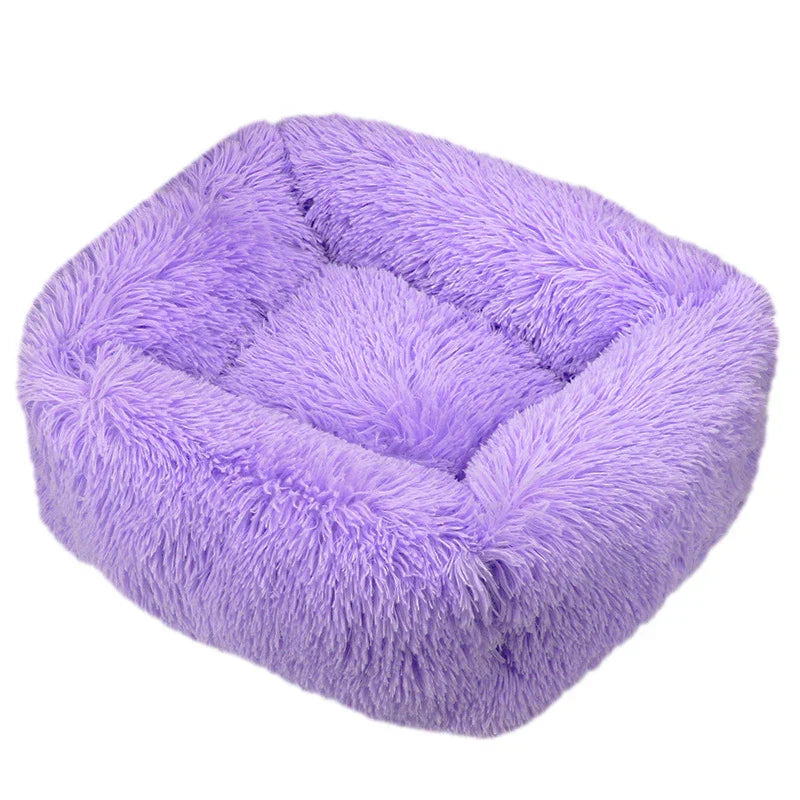 FurHaven Deluxe Hundsäng | Lång plysch, tvättbar säng för hundar och katter