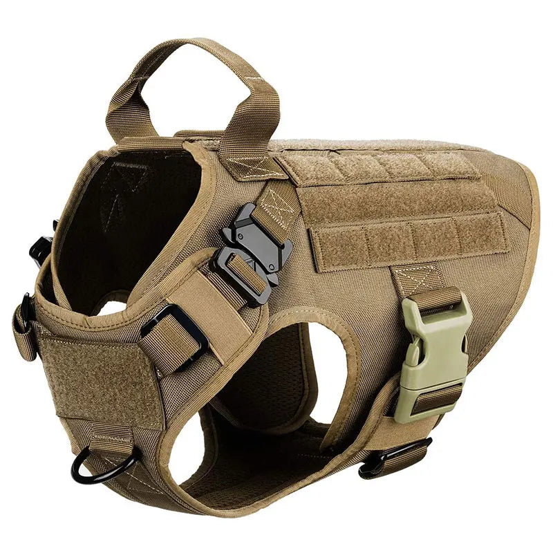 TacticalElite K9 Sele och Koppling Set - Militärstil Sele för Stora Hundar med Träningskoppel