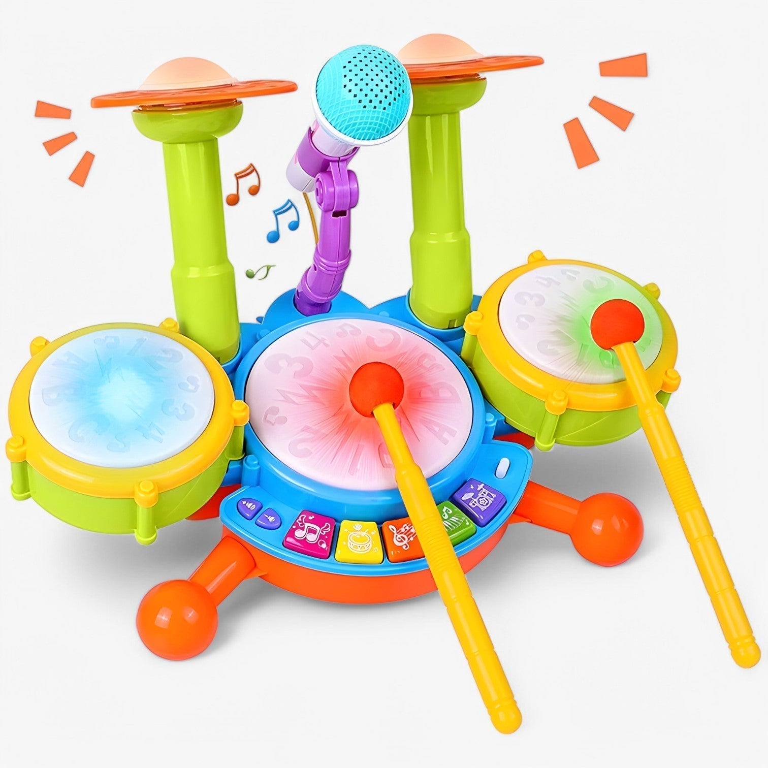 Interaktivt Lärande Trumset med Mikrofon för Småbarn – RhythmFun Mini
