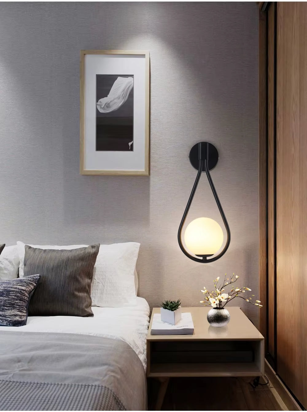LumiSphere G9 LED Vägglampa | Modern väggsconces i frostat glas för sovrum, balkonger och hallar