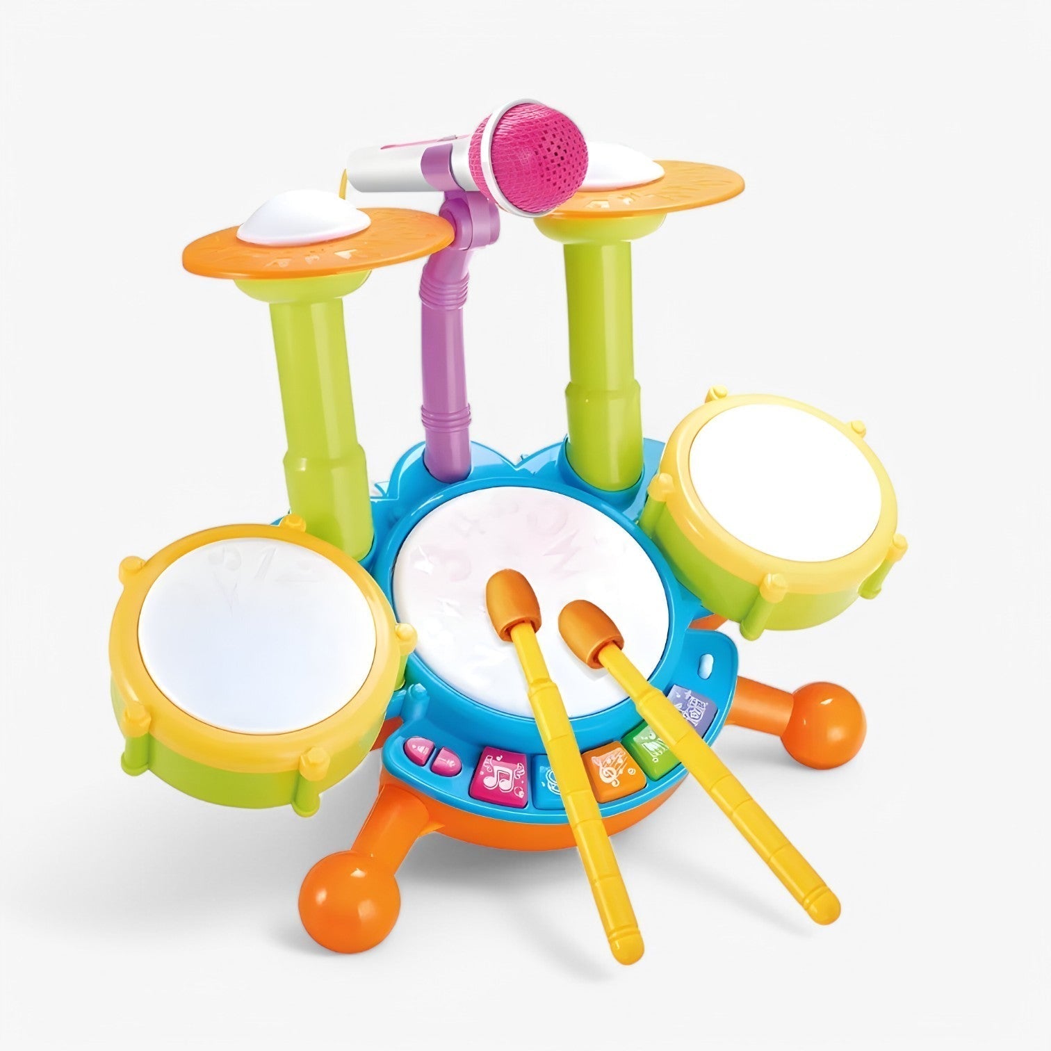 Interaktivt Lärande Trumset med Mikrofon för Småbarn – RhythmFun Mini