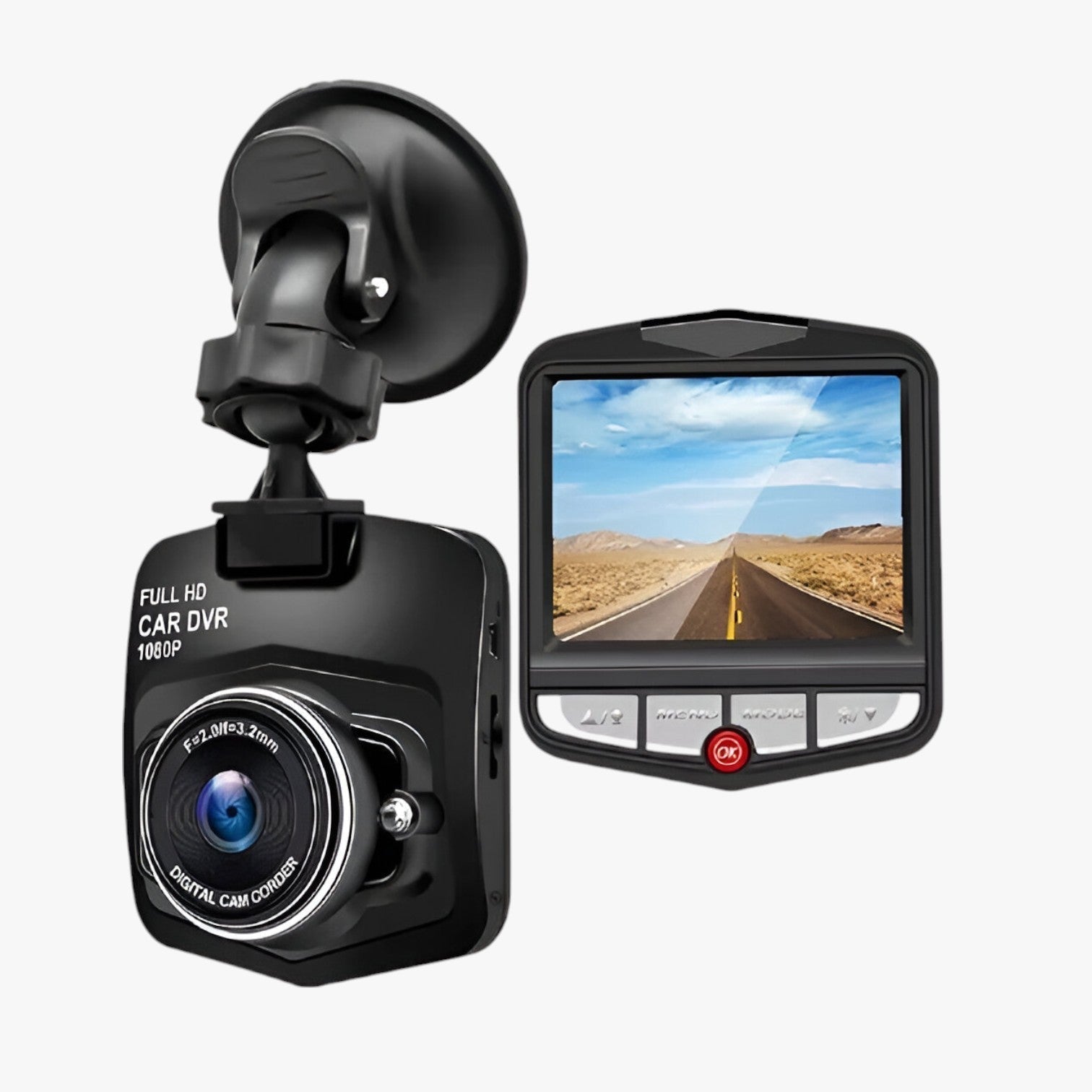Kompakt 1080p HD Dashcam – Nattseende med Loopinspelning