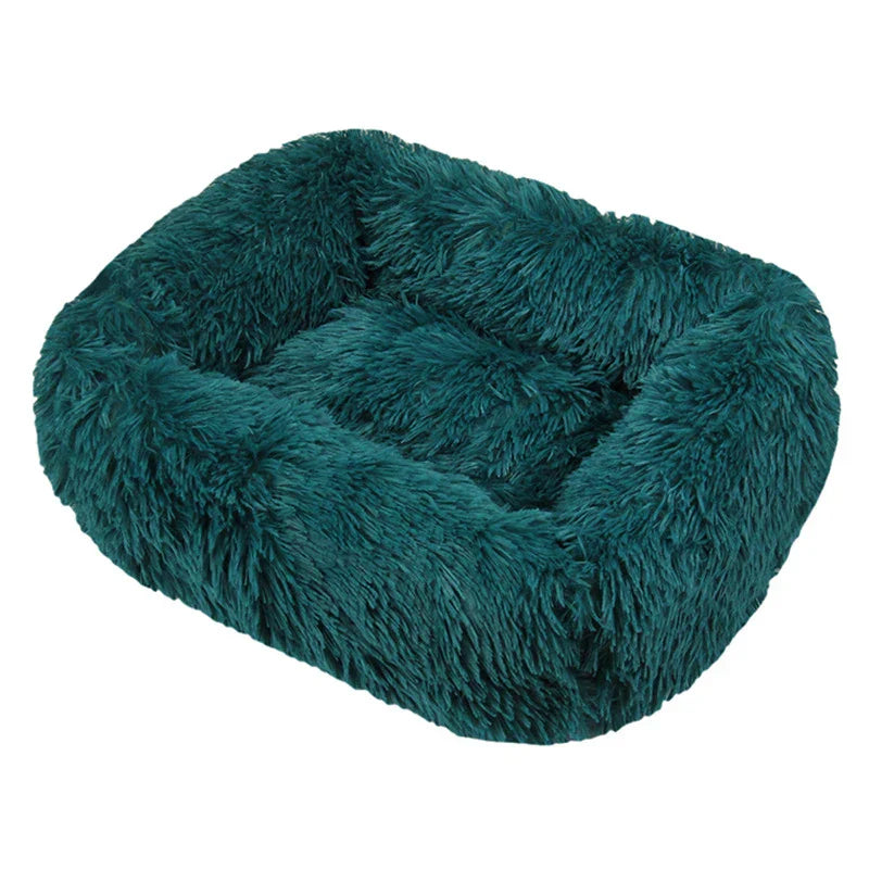 FurHaven Deluxe Hundsäng | Lång plysch, tvättbar säng för hundar och katter