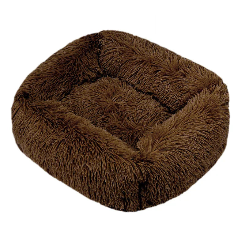 FurHaven Deluxe Hundsäng | Lång plysch, tvättbar säng för hundar och katter