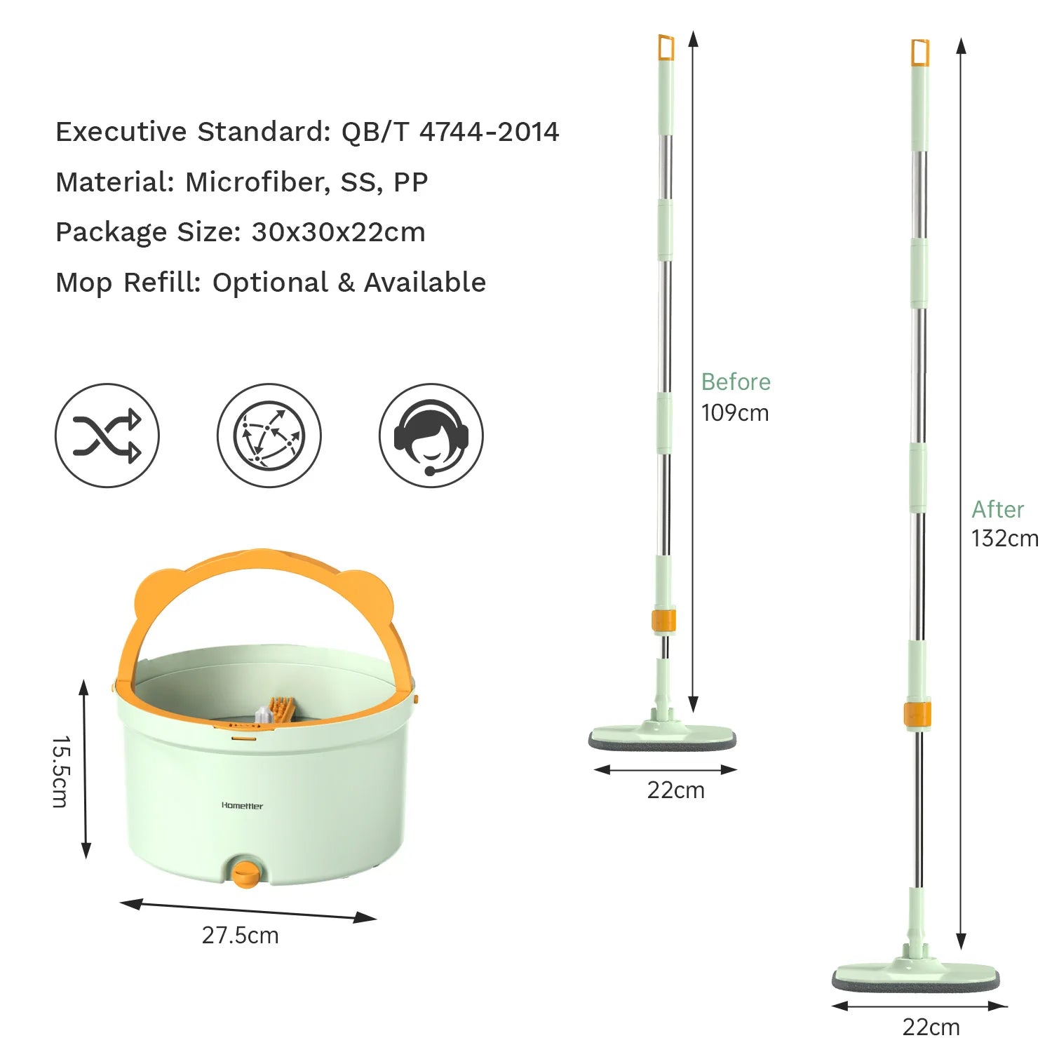 Självroterande Mopp med Hink - SpinMop