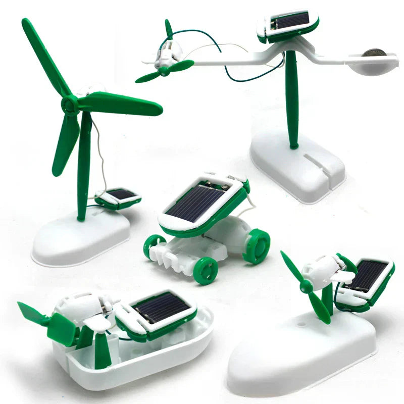 6-i-1 Solenergi Robotkit – Bygg och Lär med Segelbåt, Vattenhjul, Bil och Mer