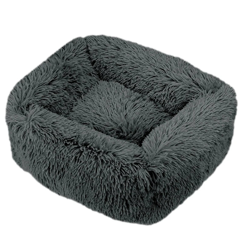 FurHaven Deluxe Hundsäng | Lång plysch, tvättbar säng för hundar och katter