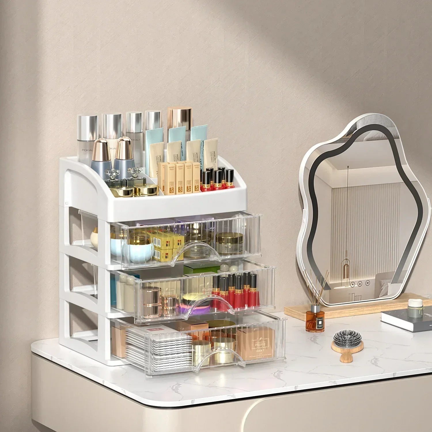 Transparent Make-up Organiser i Akryl - Clarityn