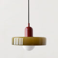 Bauhaus Pendelleuchte aus farbigem Glas mit verstellbarer Aufhängung