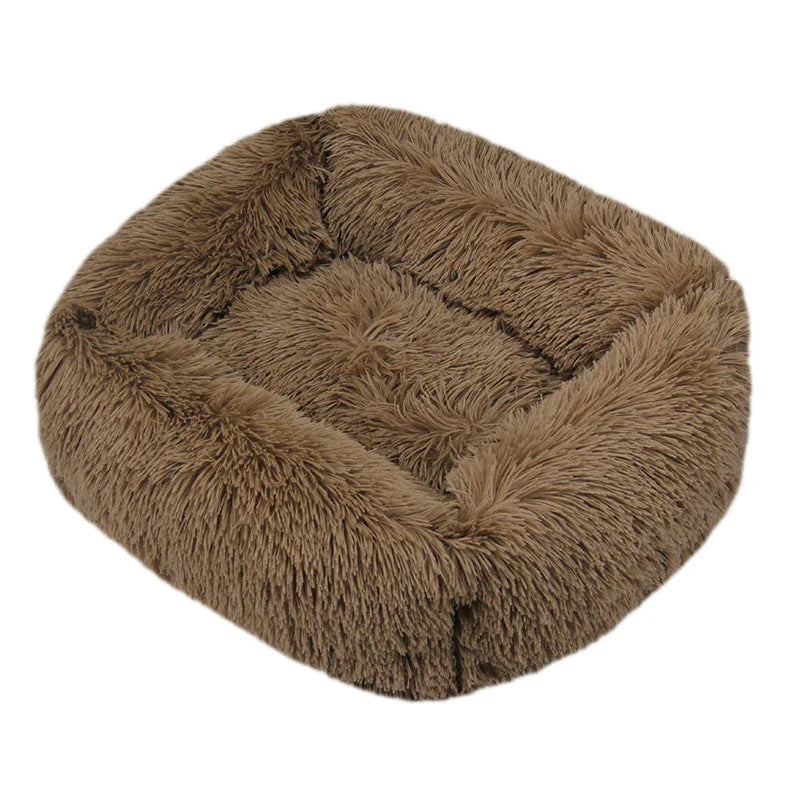 FurHaven Deluxe Hundsäng | Lång plysch, tvättbar säng för hundar och katter