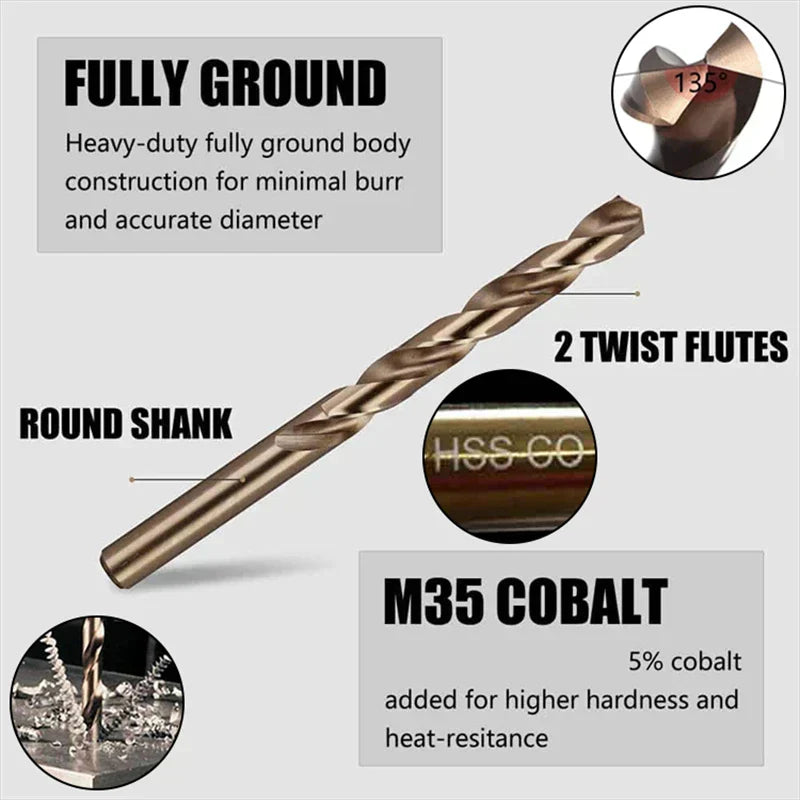 M35 5% Kobolt Spiralborrsats 3/4/5/6 mm - CobaltDrill