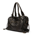 Bolso de mano de cuero negro lujoso