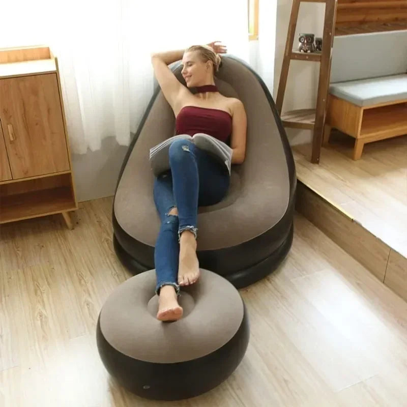 Uppblåsbar Lata Soffa – Bekväm Fällbar Soffa för Inomhus- och Utomhusbruk