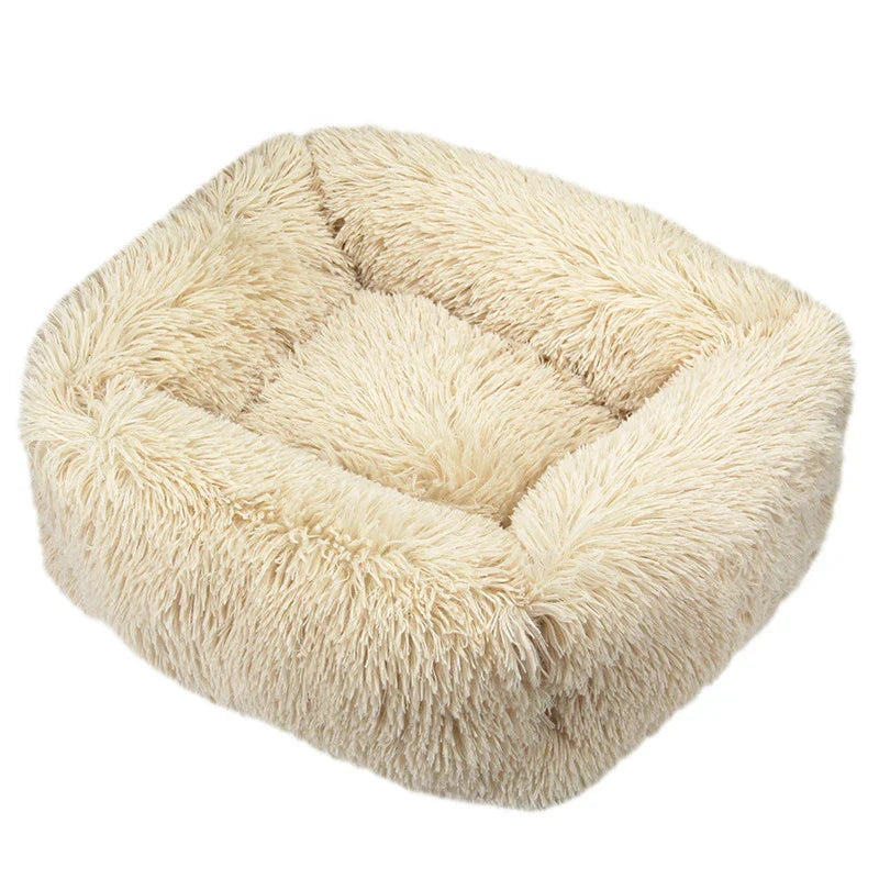 FurHaven Deluxe Hundsäng | Lång plysch, tvättbar säng för hundar och katter