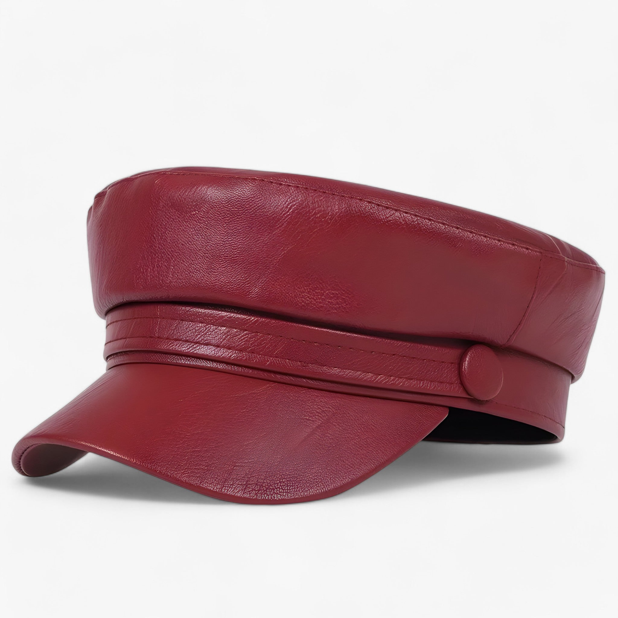 Oktagonalt Dam Flat Cap i PU-läder – Valence
