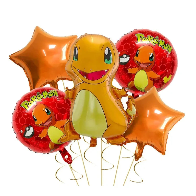 Pikachu och Charmander Aluminiumballonger – Partydekoration för Pokémon-fans