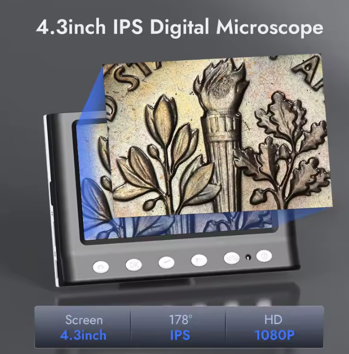 Digital Microscope with 4.3'' Screen – 1000X Magnification – Sarando.se