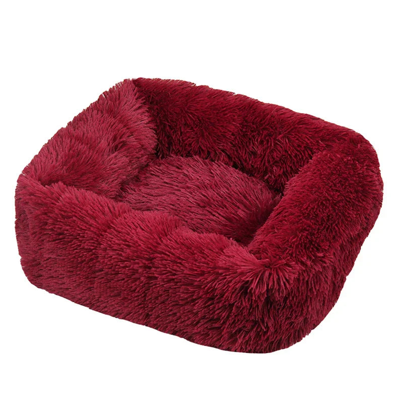 FurHaven Deluxe Hundsäng | Lång plysch, tvättbar säng för hundar och katter