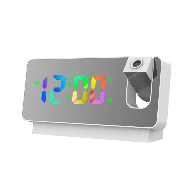 PrestigeRise Smart Alarmklocka | 180° Tidsprojektion, Dubbelalarm & USB Laddningshub