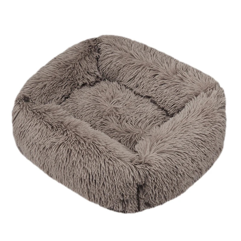 FurHaven Deluxe Hundsäng | Lång plysch, tvättbar säng för hundar och katter
