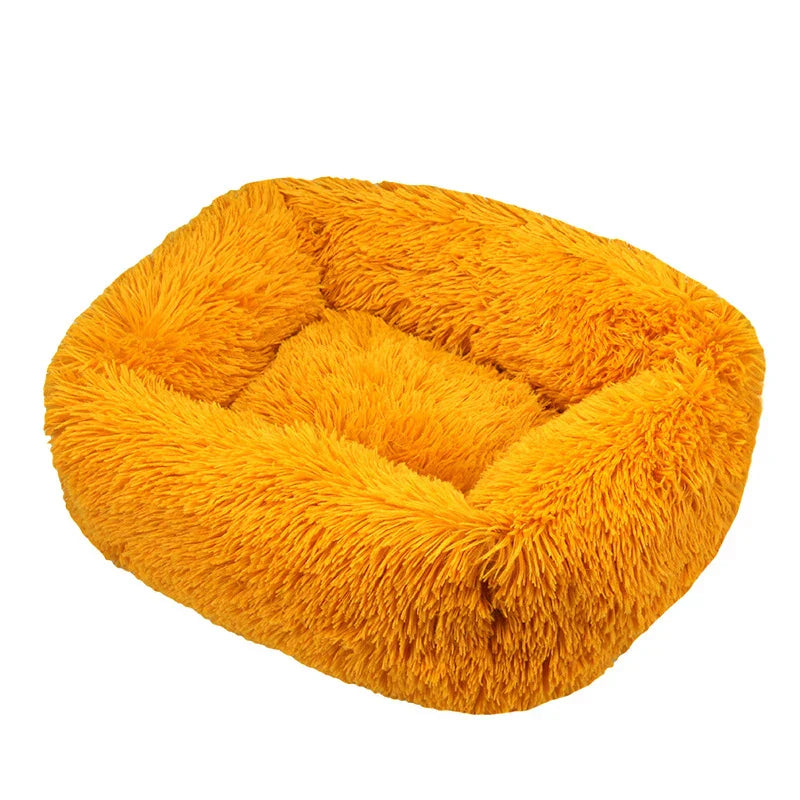 FurHaven Deluxe Hundsäng | Lång plysch, tvättbar säng för hundar och katter