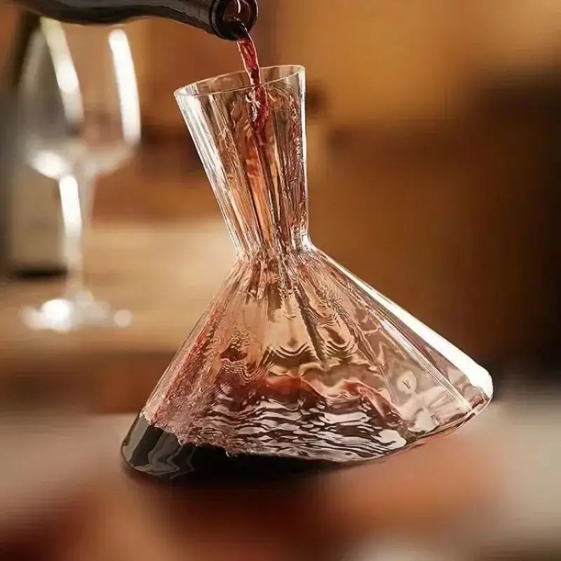 LuxeSwirl Kristallkaraff | 360° Rotera Glas Karaff för Vin, Whiskey & Champagne