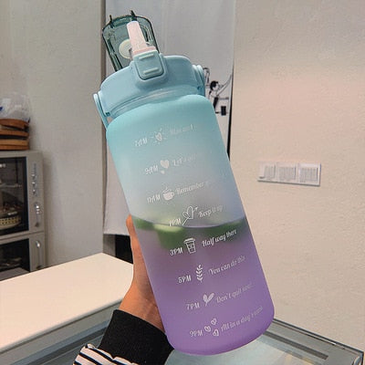 2L Motiverande Vattenflaska med Tidsmarkeringar – HydroMotivator