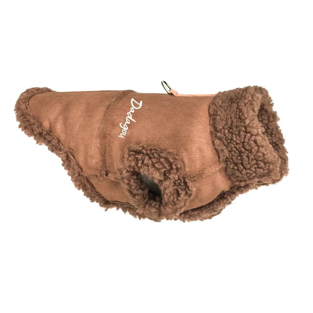 MajestiPup Lyxig Vinterjacka för Hundar | Varm lamullsfleecejacka för små raser som mopsar och yorkshireterrier
