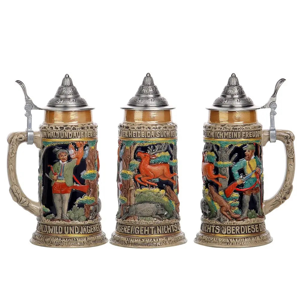 Ölkrus med Reliefer & Tennlock (0,8 L) – Bavaria Mug Oktoberfest 2025