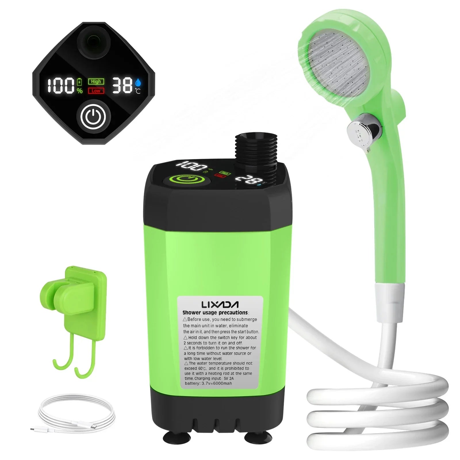 Mobil Camping Duschkit – Med Digital Display och Justerbart Vattenflöde för Äventyrare