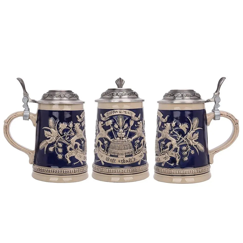 Ölkrus med Reliefer & Tennlock (0,8 L) – Bavaria Mug Oktoberfest 2025