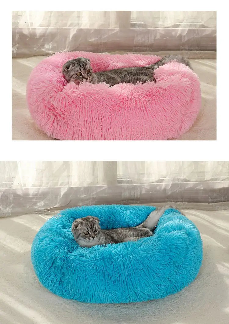 FurHaven Deluxe Hundsäng | Lång plysch, tvättbar säng för hundar och katter